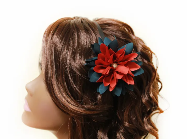 Red Dahlia Headband