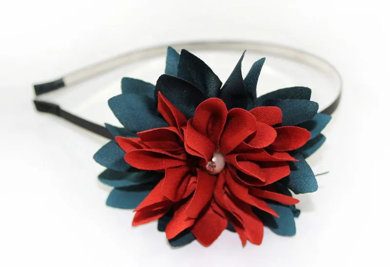 Red Dahlia Headband