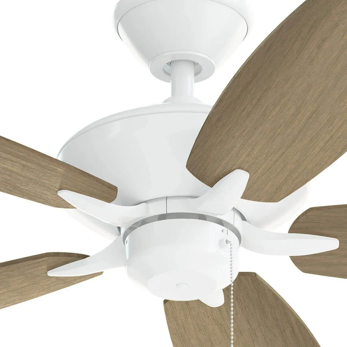 Renew Patio 52 Inch Matte White Damp Rated Ceiling Fan with Pull Chain