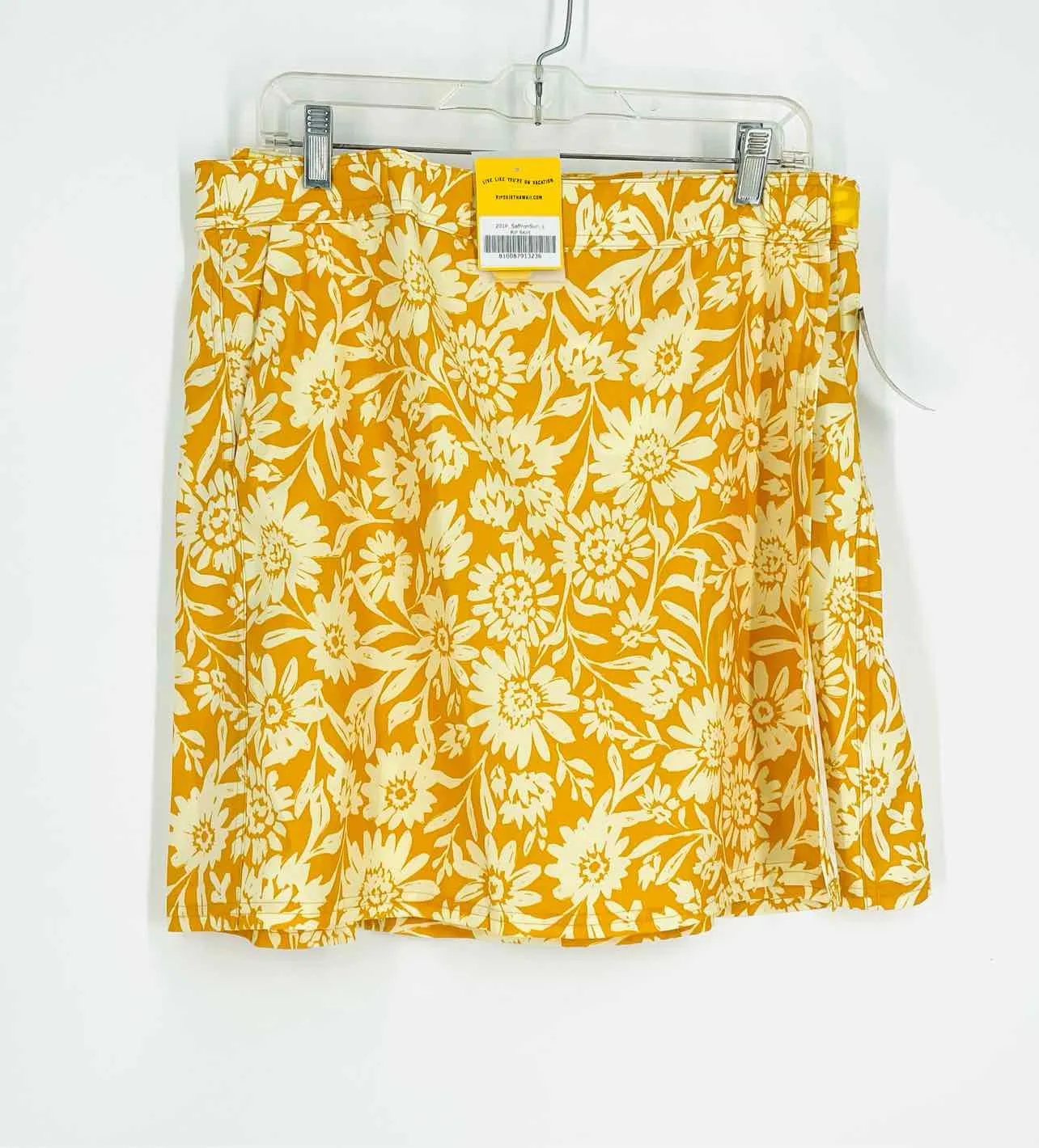 RipSkirt Hawaii Size L Yellow Floral Polyester Blend Skirt Skirt