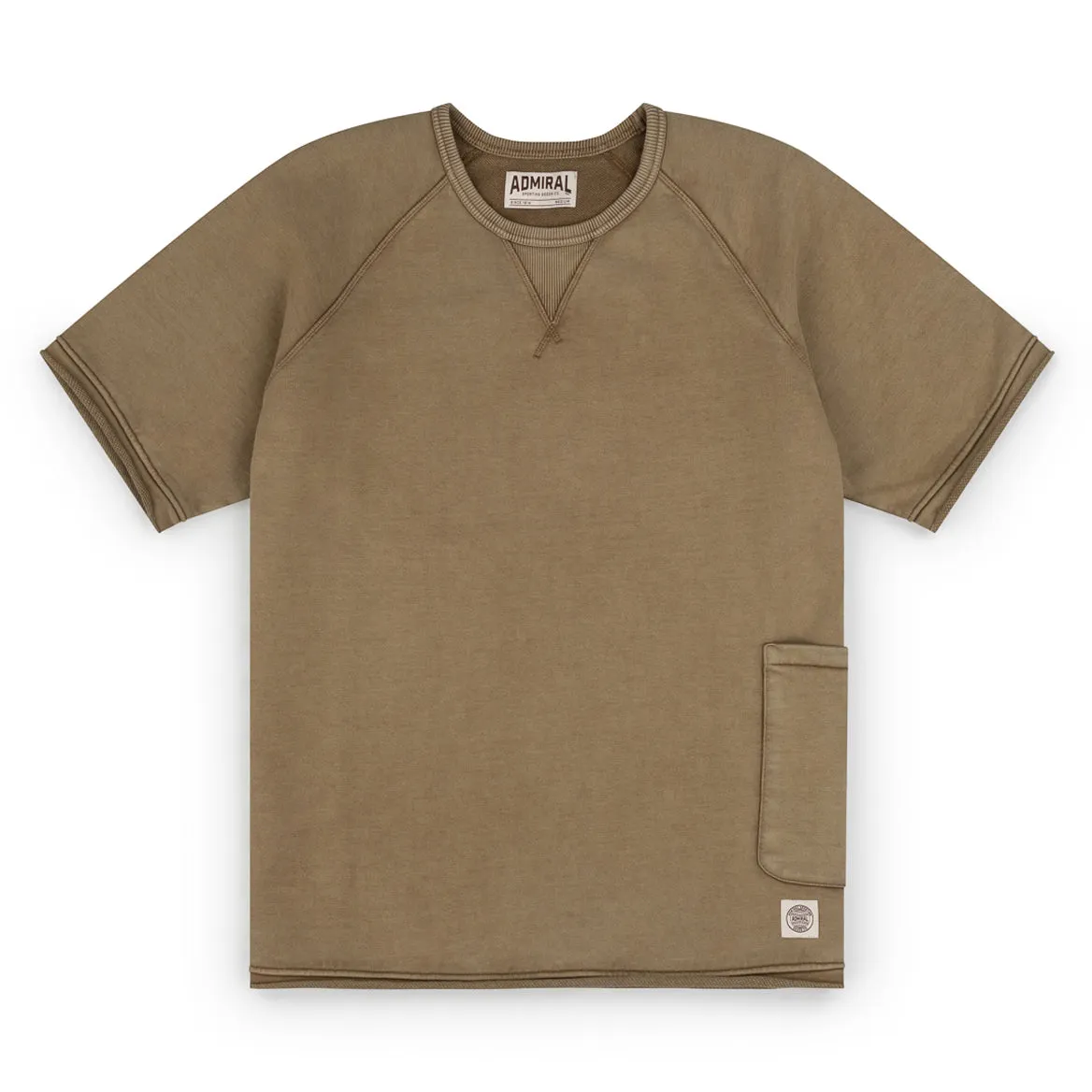 Roston Short Sleeve Pocket Sweatshirt - Manacus Green Wash