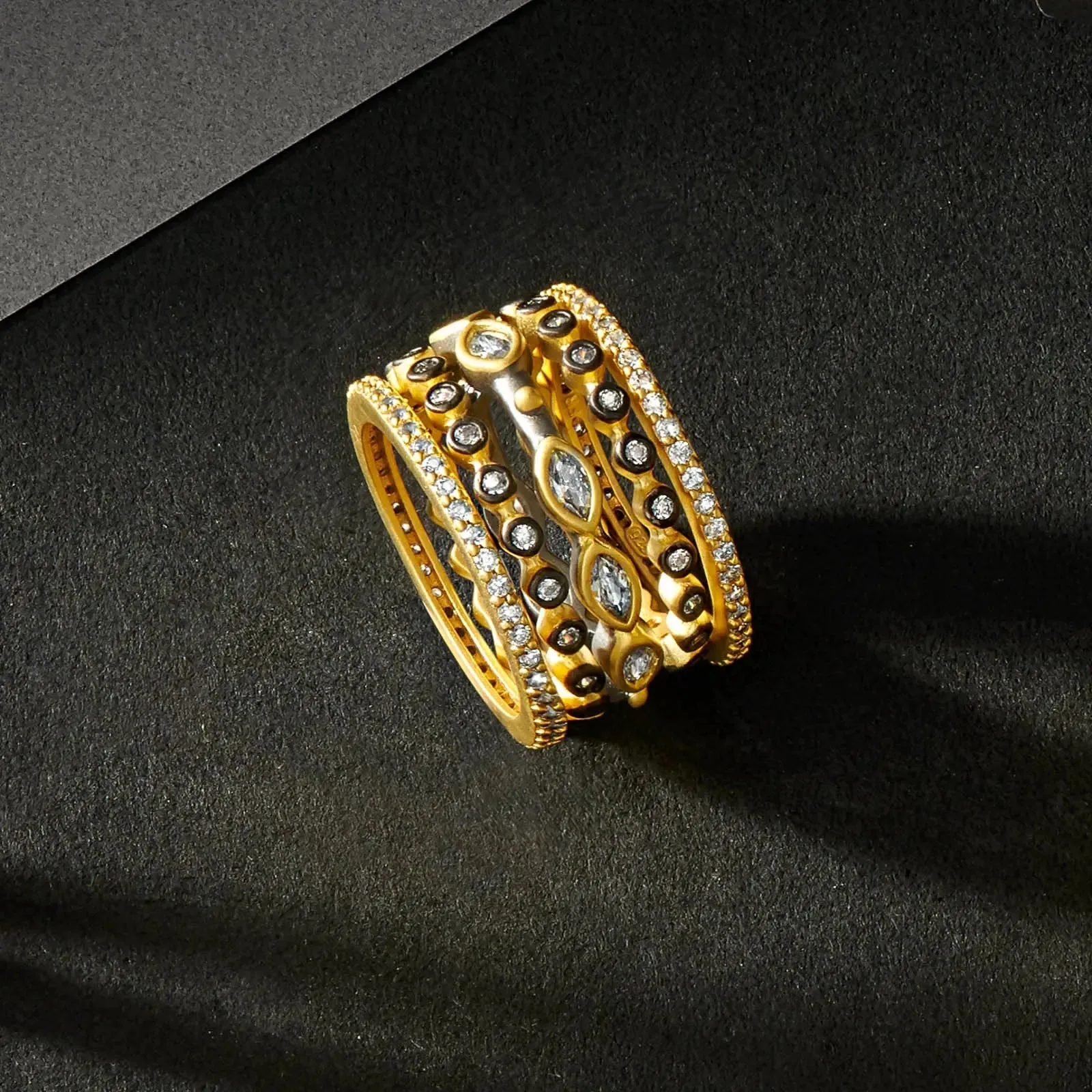 Signature Marquise Station Ring Stack