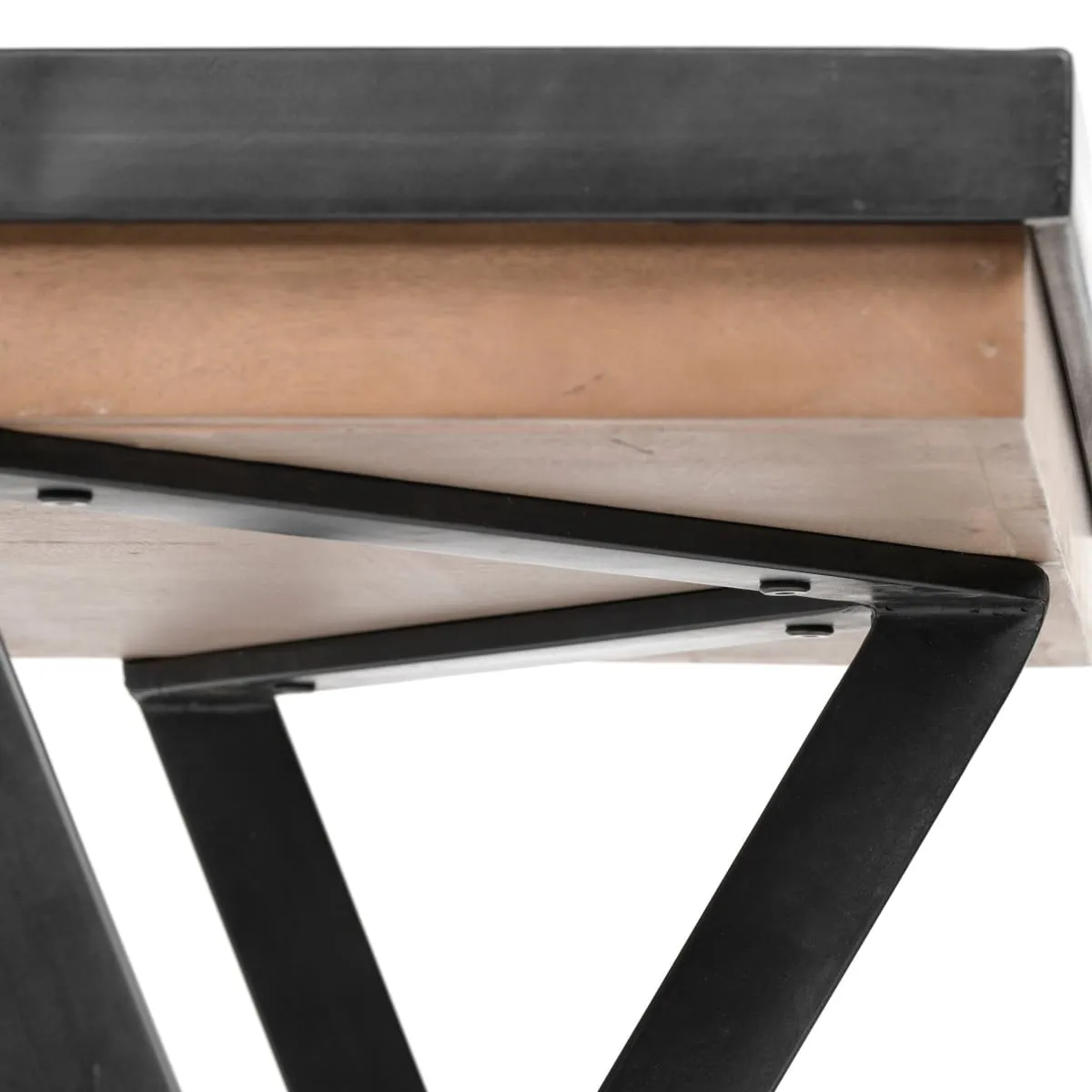 Steinbeck Office Desk Brown Wood | Black Iron