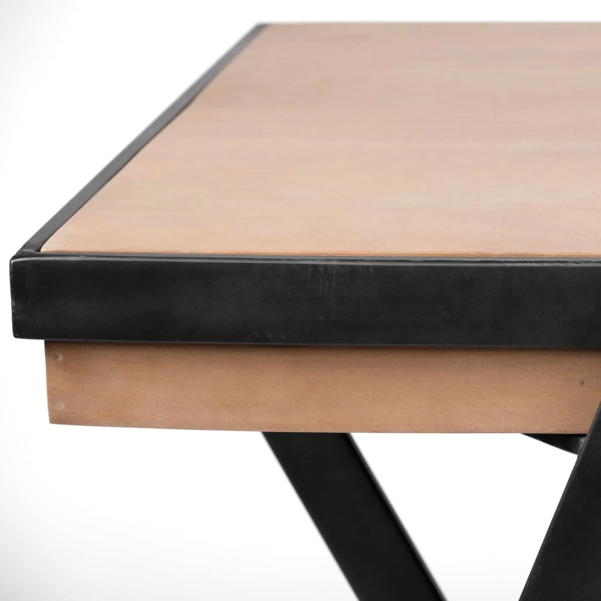 Steinbeck Office Desk Brown Wood | Black Iron