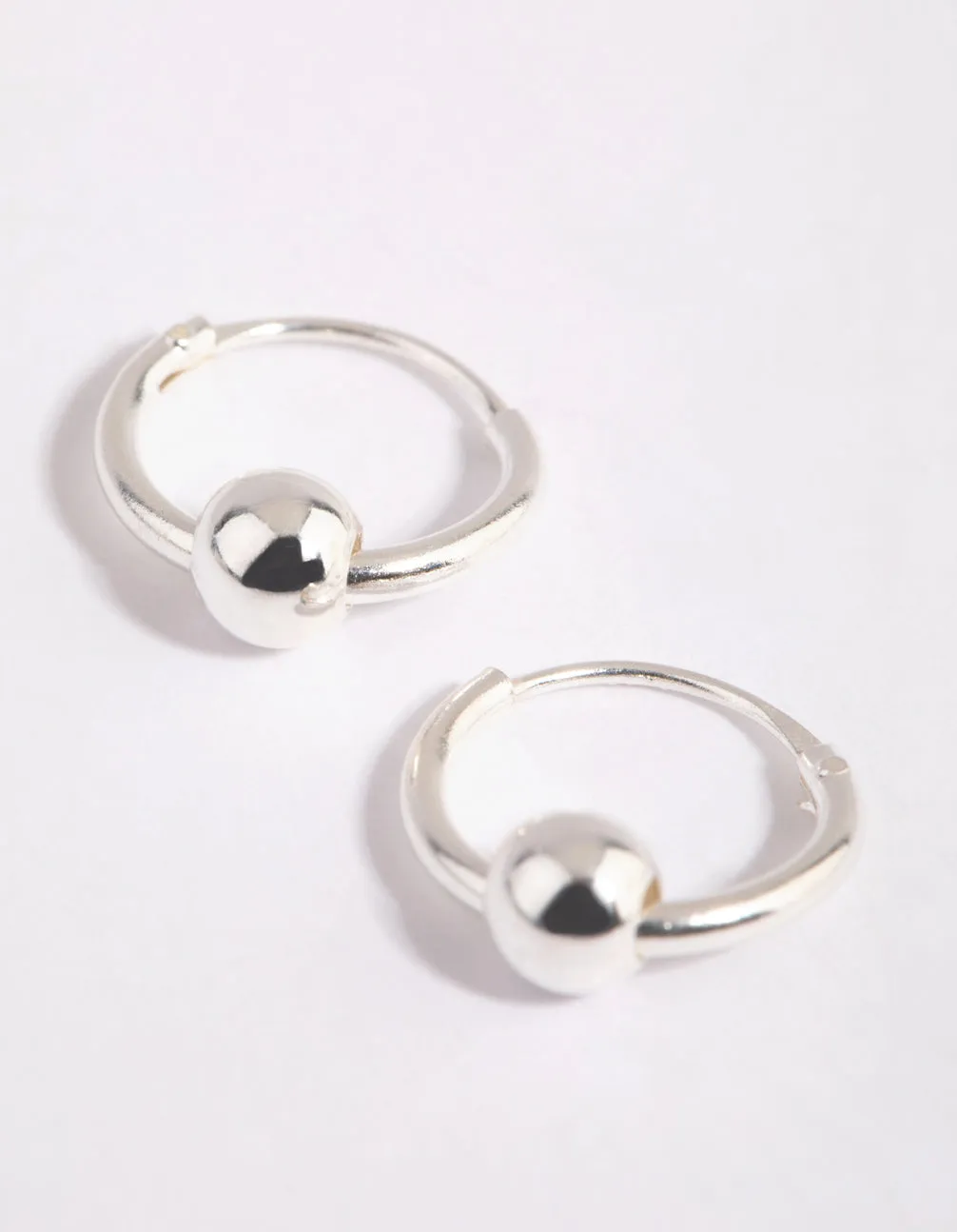 Sterling Silver Ball Hoop Earrings