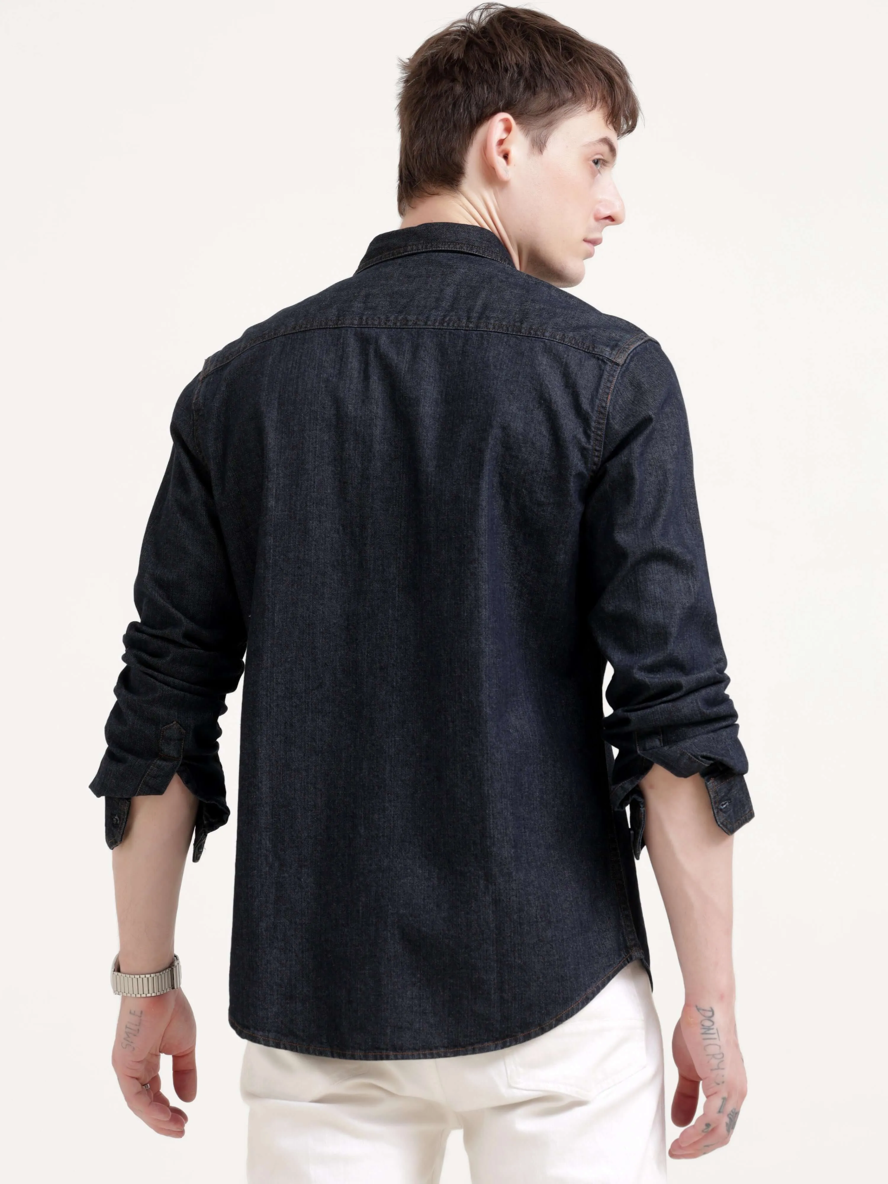 Storm carbon gray denim shirt