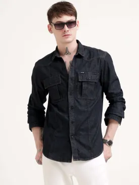 Storm carbon gray denim shirt