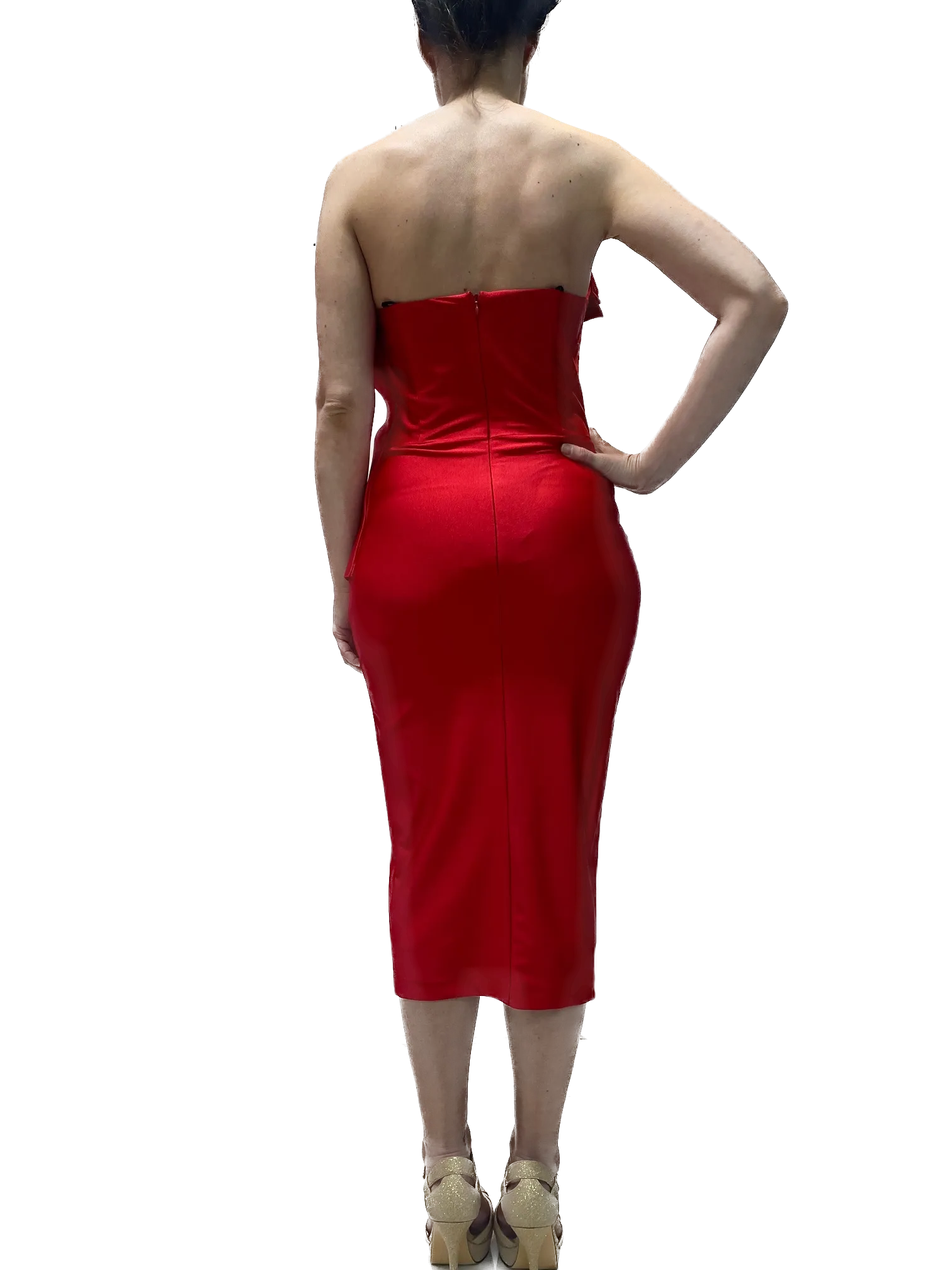 Strapless Dress with Detailed Neckline