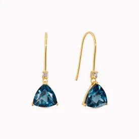 Trillion Cut Earrings London Blue Topaz - Tuva