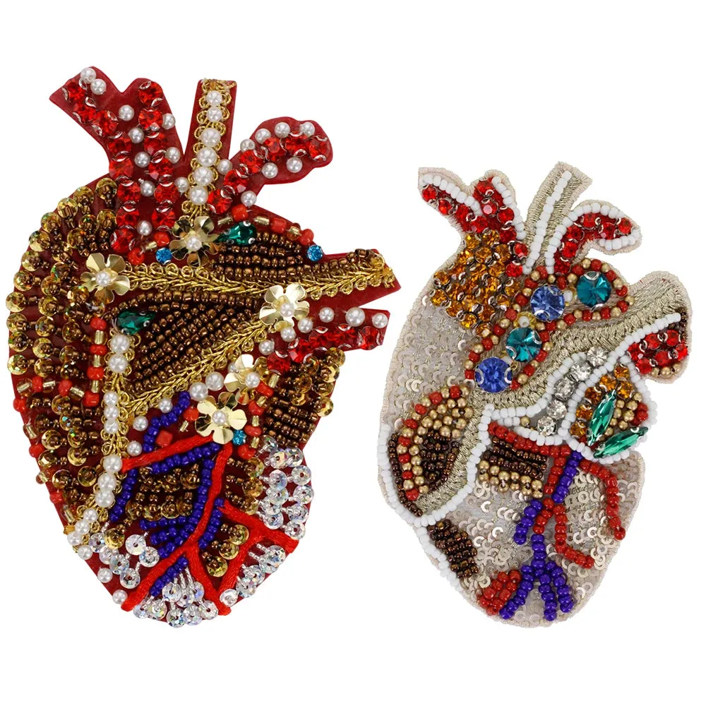 Trim- the Bead and Rhinestone Trimmed Heart Applique Collection 21 Styles