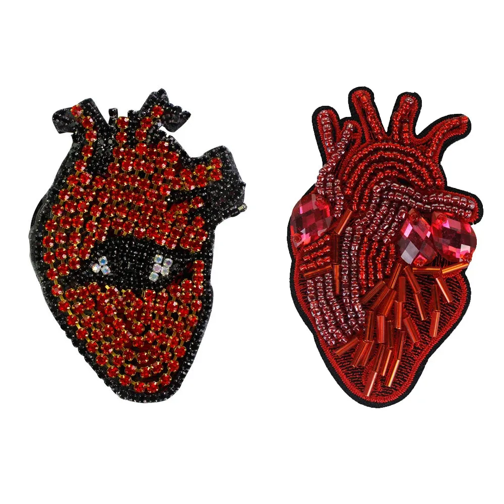 Trim- the Bead and Rhinestone Trimmed Heart Applique Collection 21 Styles