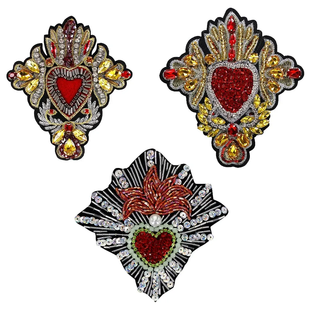 Trim- the Bead and Rhinestone Trimmed Heart Applique Collection 21 Styles