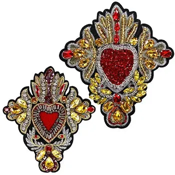 Trim- the Bead and Rhinestone Trimmed Heart Applique Collection 21 Styles