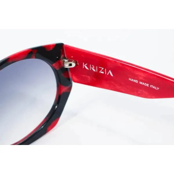 Vintage KRIZIA Black and Red Marbled Sunglasses Wide Frame Italy