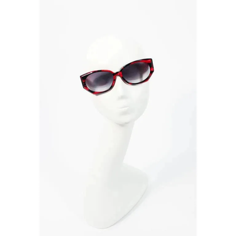 Vintage KRIZIA Black and Red Marbled Sunglasses Wide Frame Italy