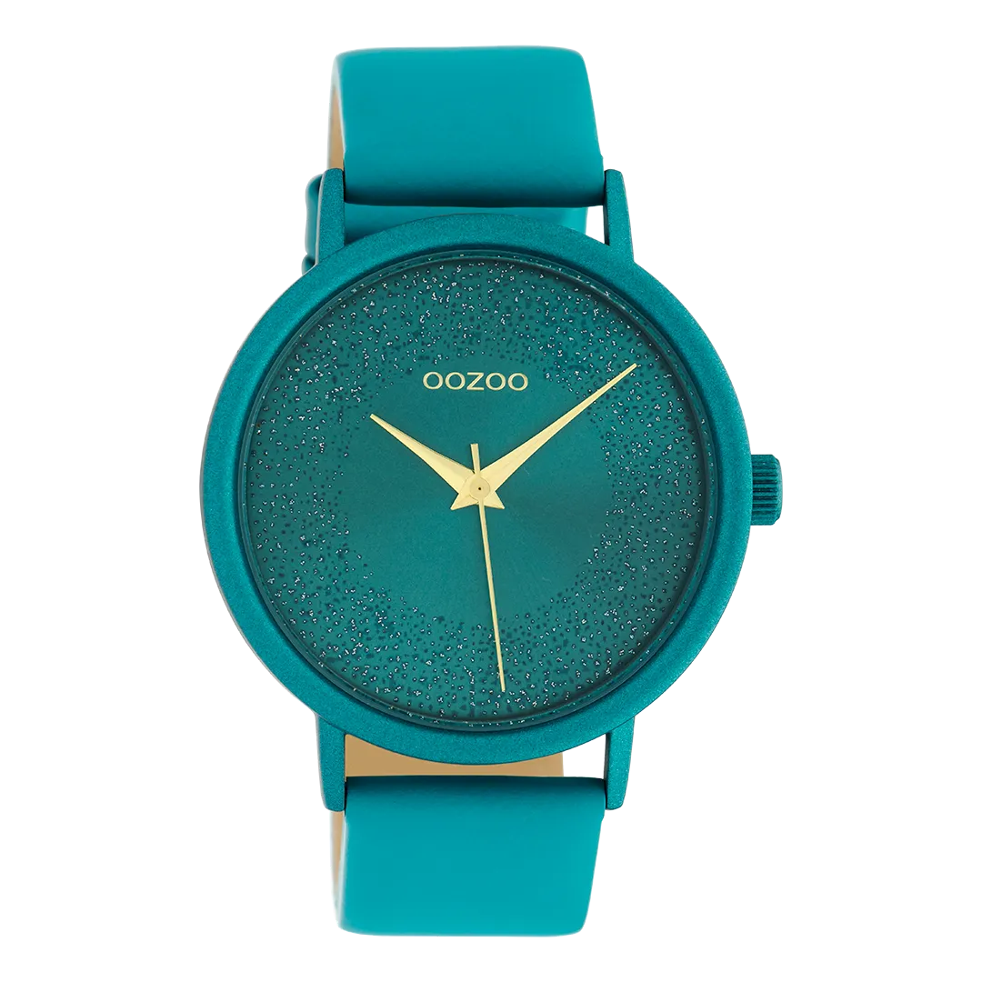 Viridian green OOZOO watch with viridian green leather strap - C10581