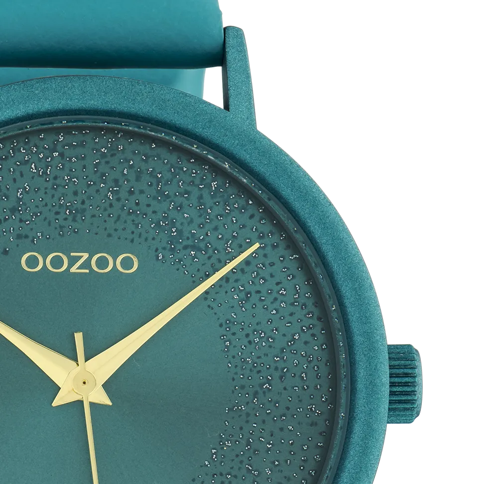 Viridian green OOZOO watch with viridian green leather strap - C10581