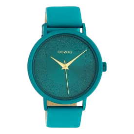 Viridian green OOZOO watch with viridian green leather strap - C10581