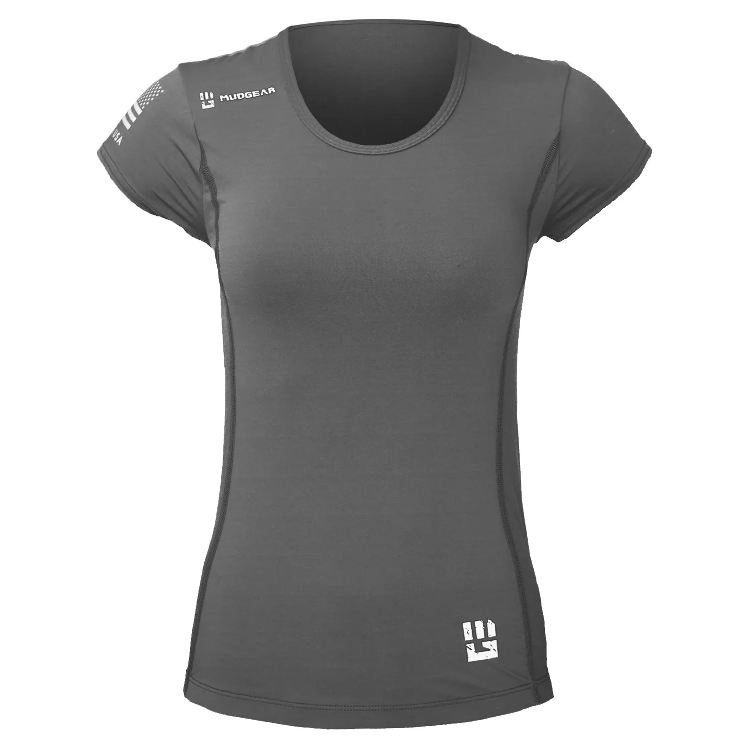 Women's Fitted Performance Shirt - Short Sleeve (Steel Gray)