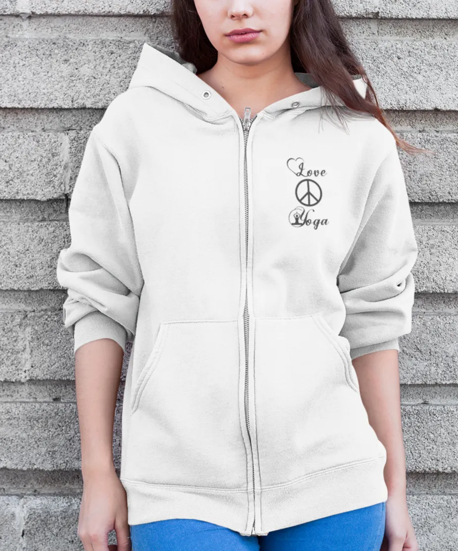 Zipper Hoodie - Love Peace Yoga -