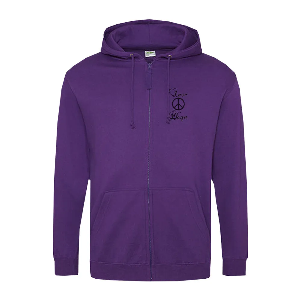 Zipper Hoodie - Love Peace Yoga -